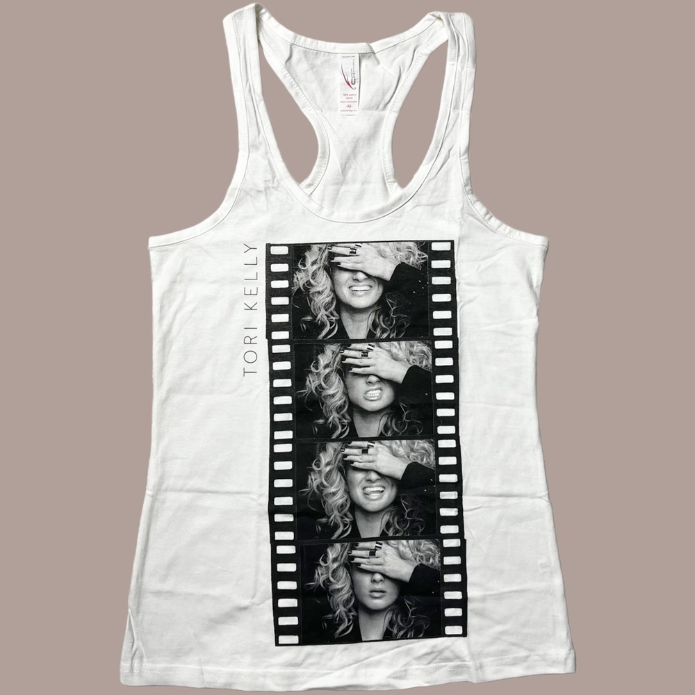NWOT Cotton Heritage Tori Kelly Photobooth Racerback Graphic Tank Top Women’s M - Picture 1 of 7